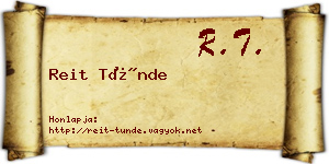 Reit Tünde névjegykártya